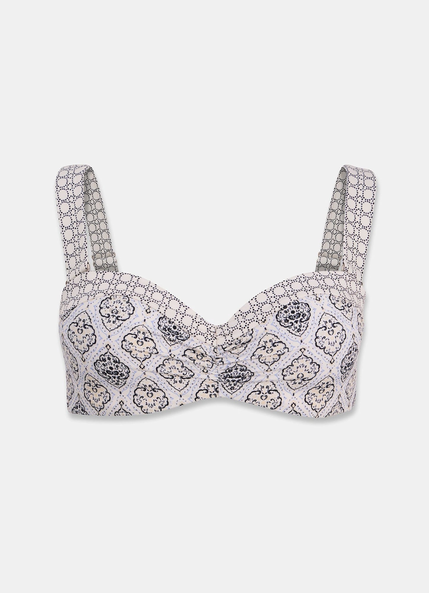 Blue Printed Bikini Top