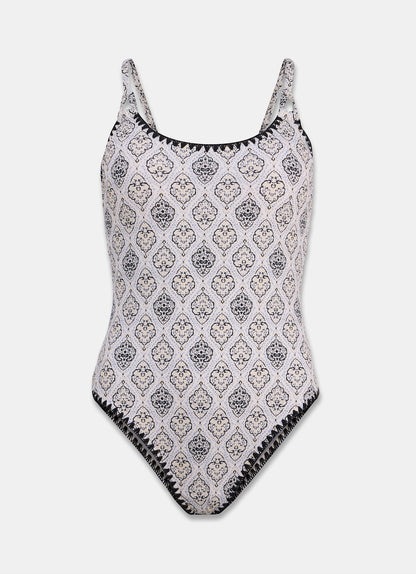 Blue Printed Swimsuit