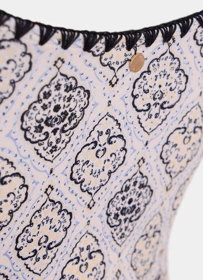 Blue Printed Swimsuit