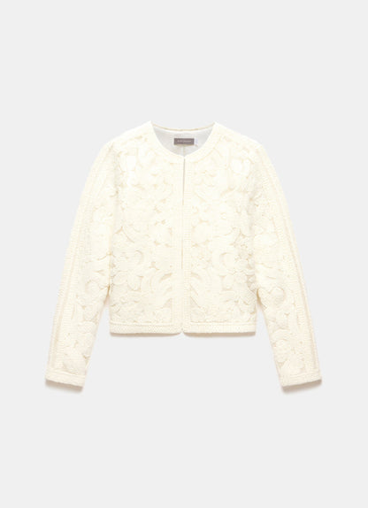 Cream Lace Knit Jacket