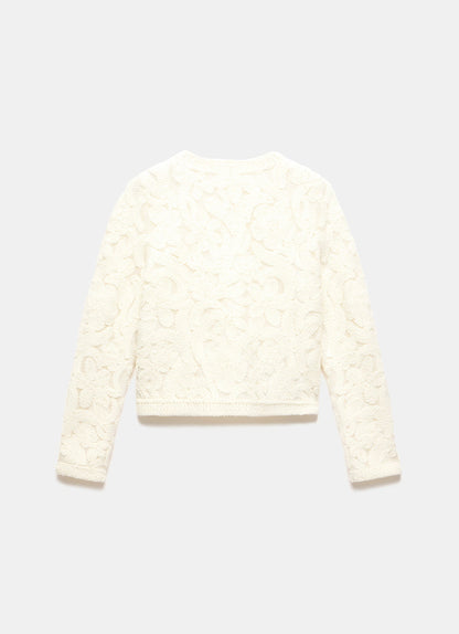 Cream Lace Knit Jacket