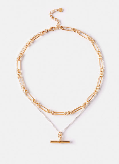 Mixed Metal Layered Necklace