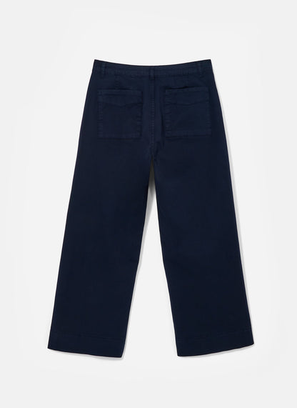 Navy Button Detail Trousers