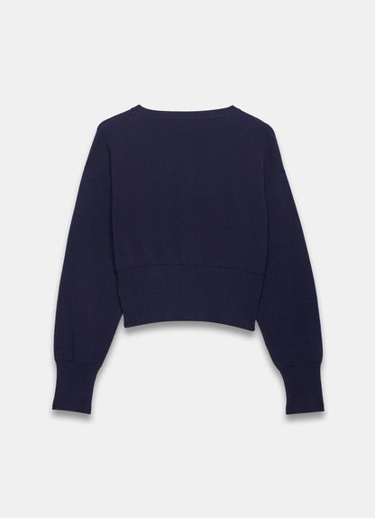 Navy Cotton Blend Cardigan