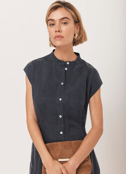 Navy Utility Midi Dress