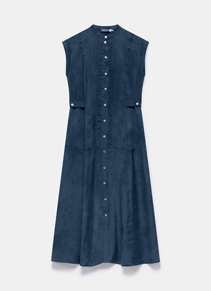 Navy Utility Midi Dress
