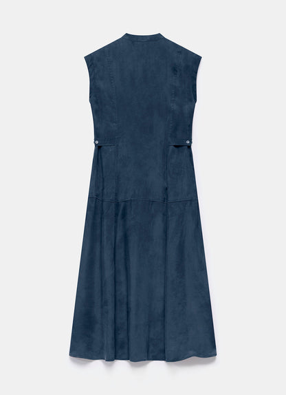 Navy Utility Midi Dress