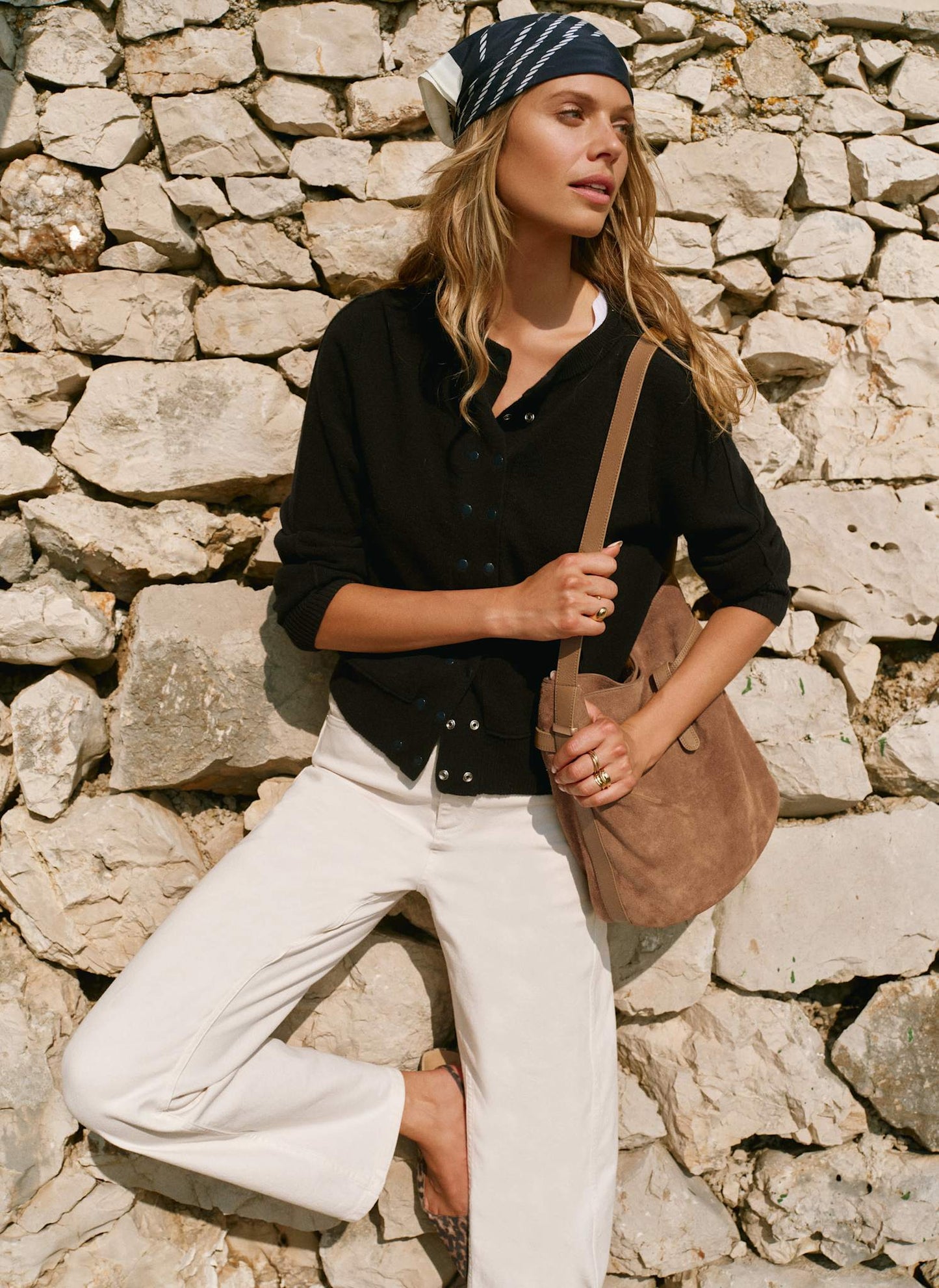 Navy Lightweight Cotton Blend Cardigan