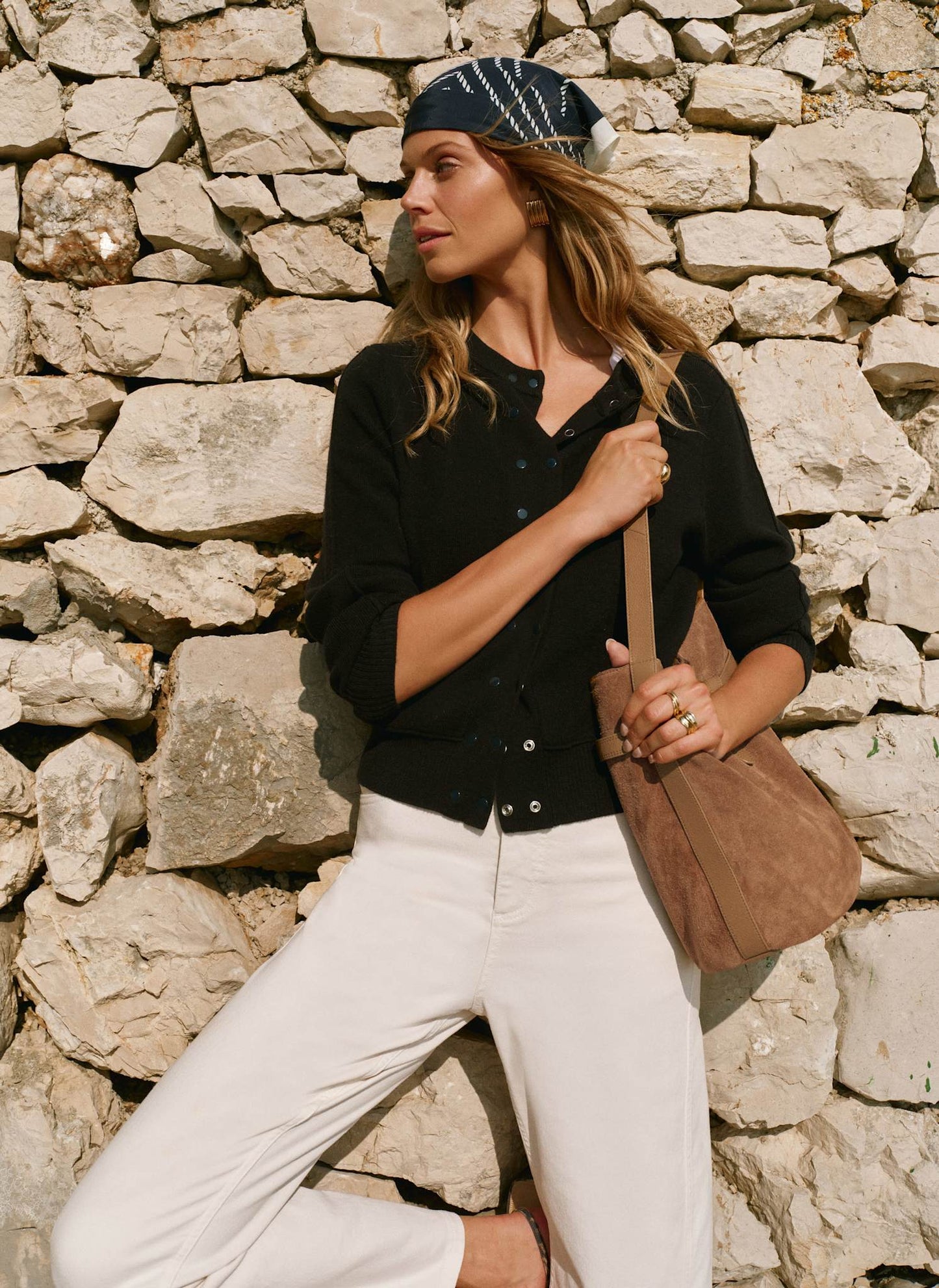 Navy Lightweight Cotton Blend Cardigan