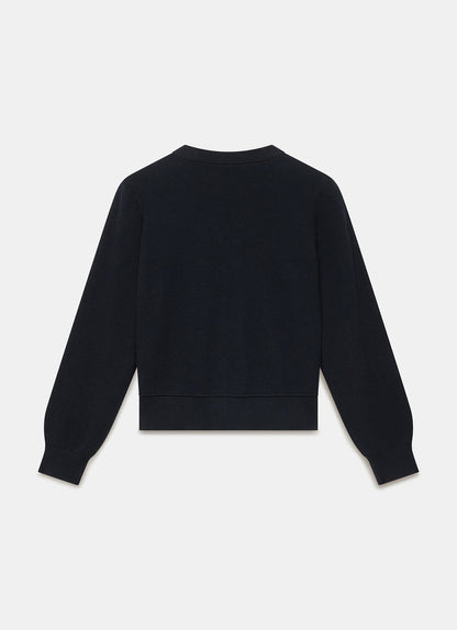 Navy Lightweight Cotton Blend Cardigan