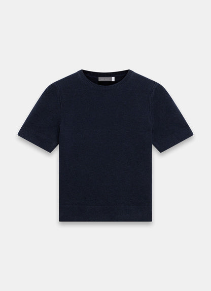 Navy Fitted Knit Tee