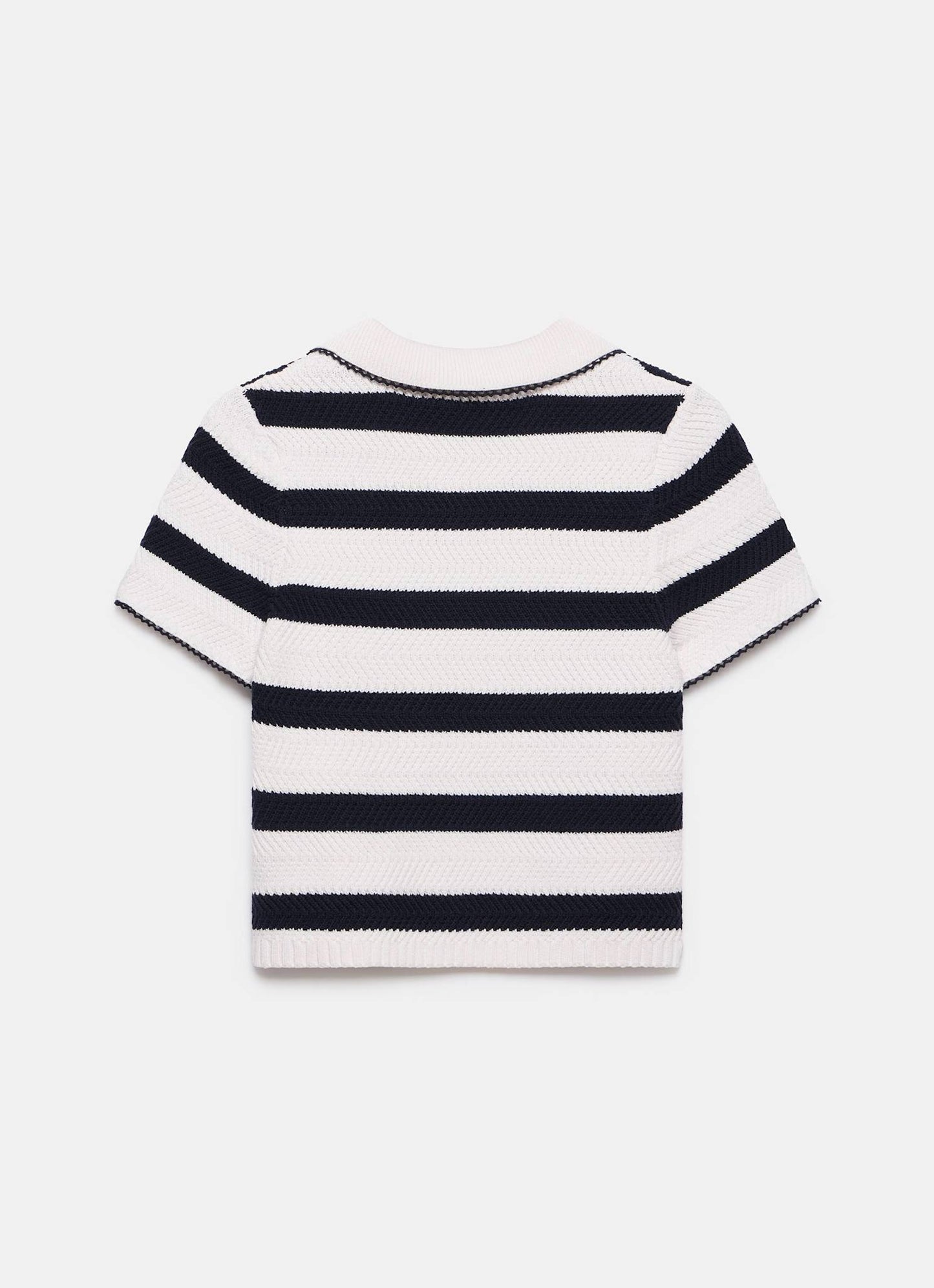 Navy Striped Knit Top