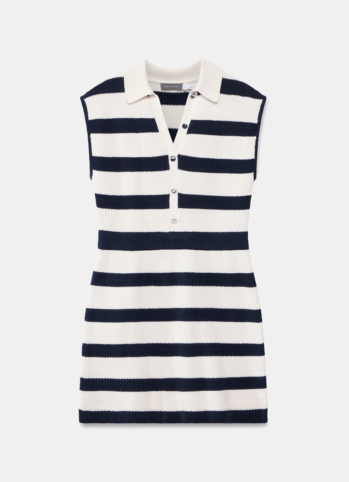 Navy Stripe Knit Mini Dress