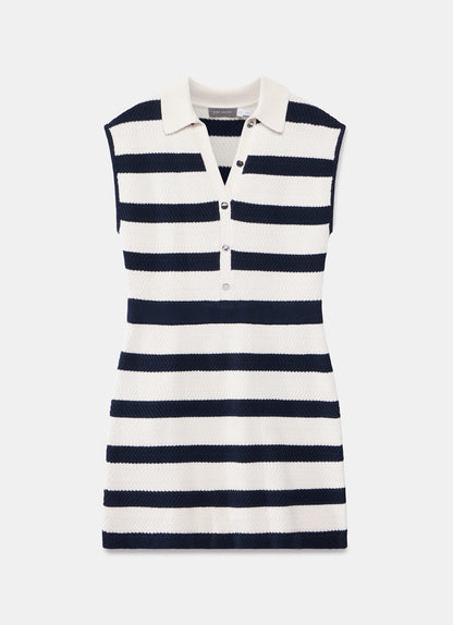 Navy Stripe Knit Mini Dress