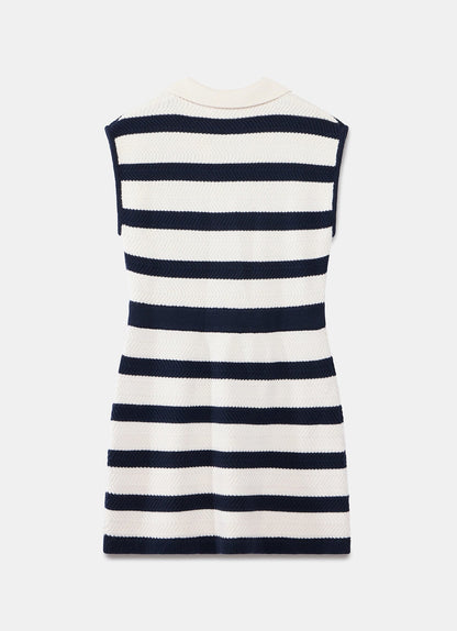 Navy Stripe Knit Mini Dress