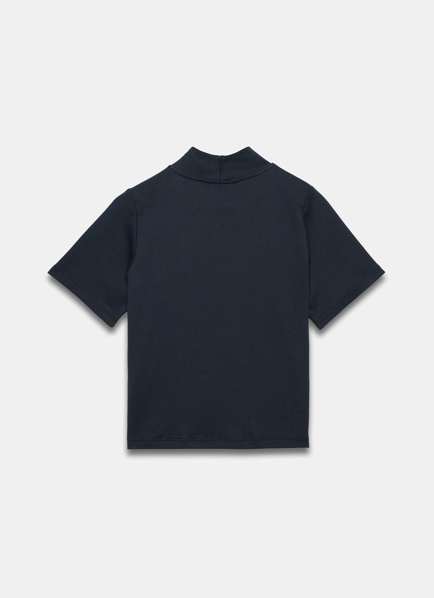 Navy Cotton Tie Neck Top