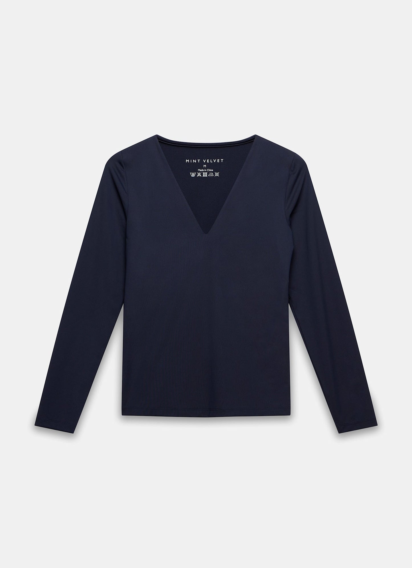 Navy Long Sleeve Layering Top