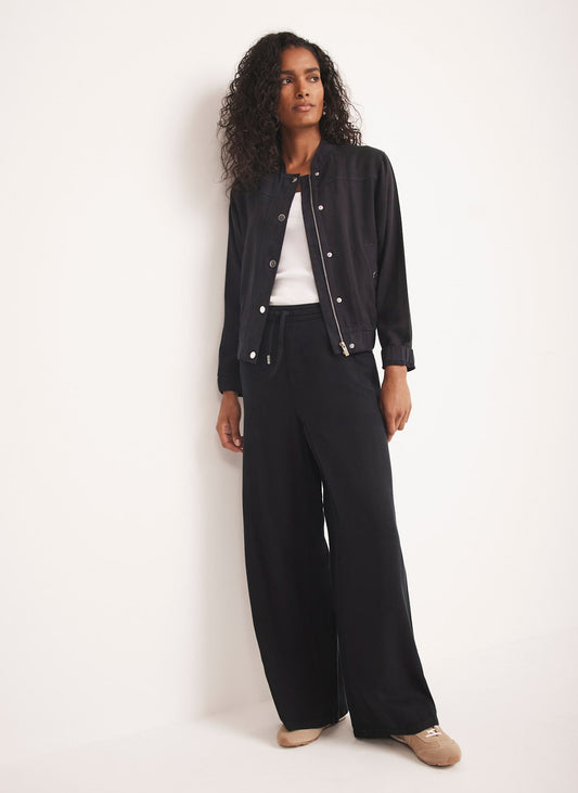 Navy Wide Leg Trousers