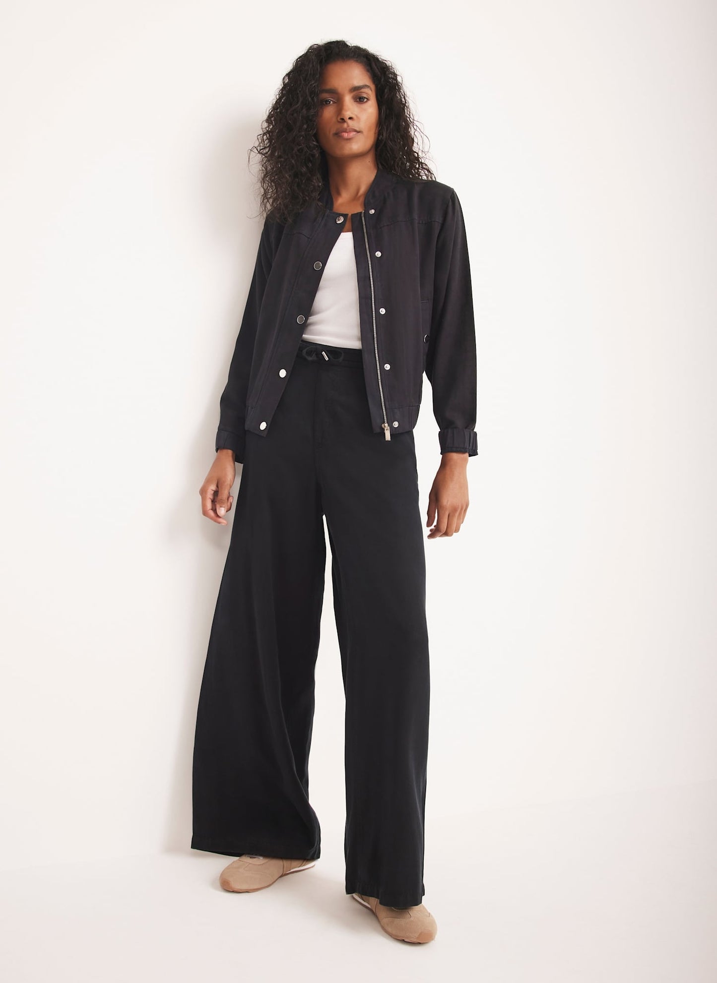Navy Wide Leg Trousers
