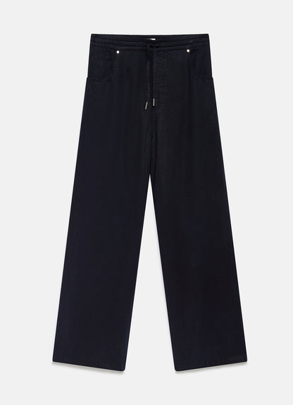 Navy Wide Leg Trousers