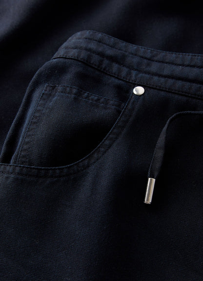 Navy Wide Leg Trousers
