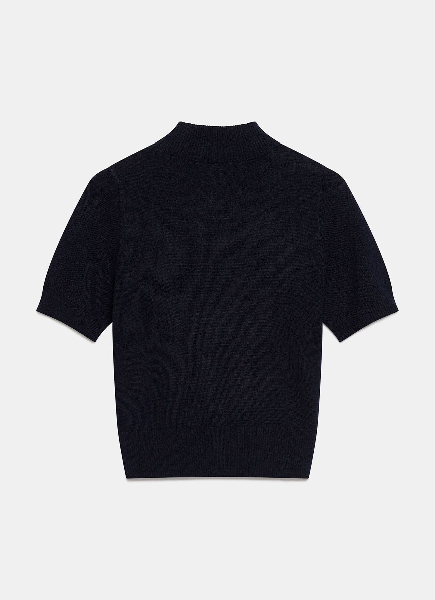 Navy Zip Detail Knit Top