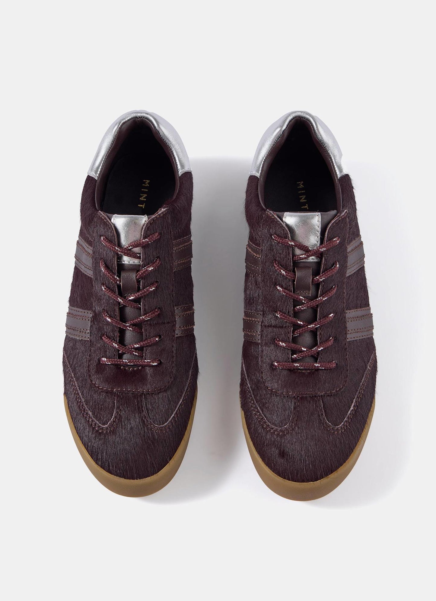 Nelle Burgundy Textured Trainers