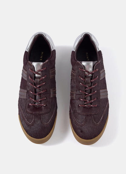 Nelle Burgundy Textured Trainers