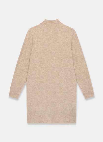 Neutral Argyle Knit Mini Dress