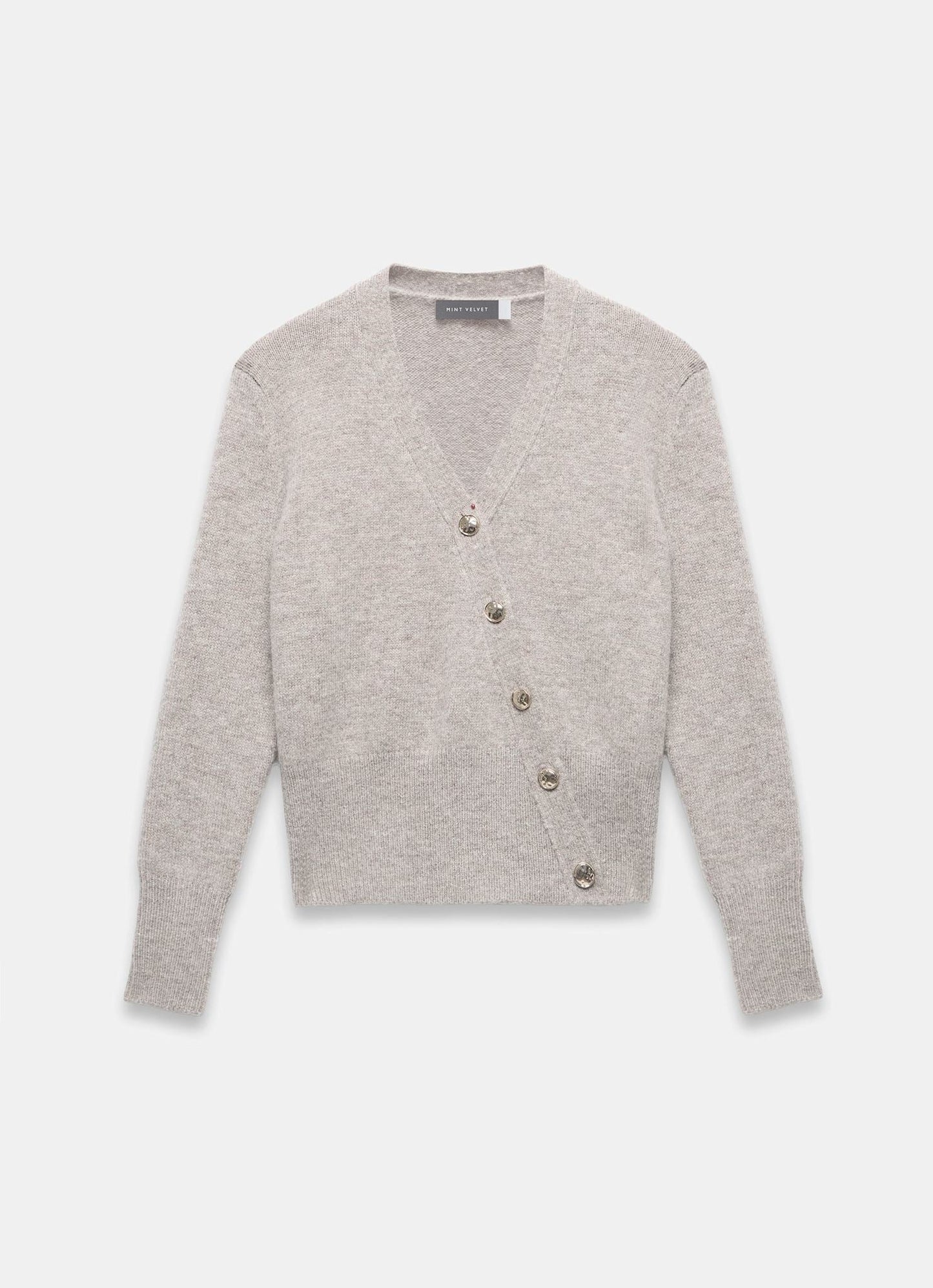 Neutral Asymmetric Detail Cardigan