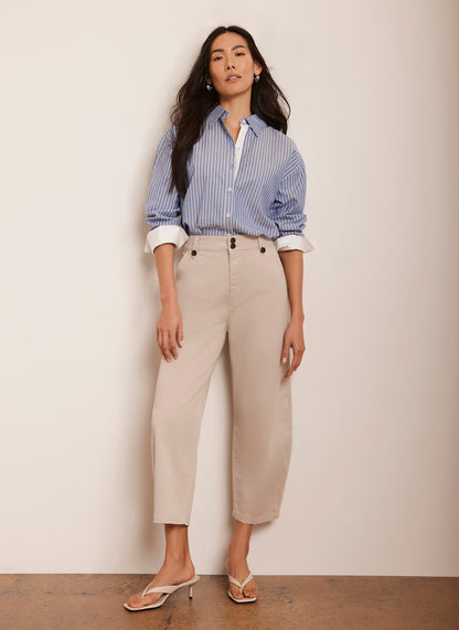 Neutral Barrel Chino Trousers