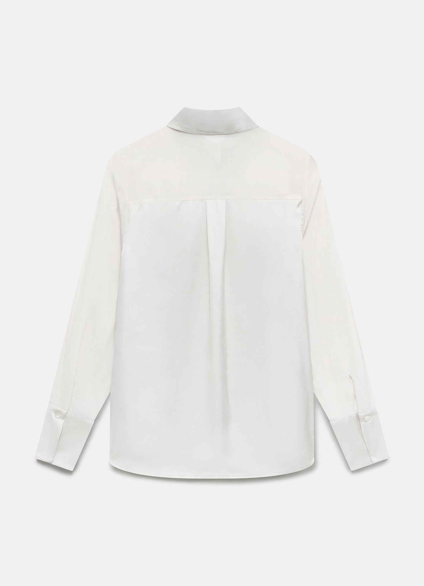 Neutral Satin Long Sleeve Shirt