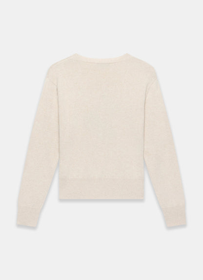 Neutral Cotton Blend Cherry Knit Jumper