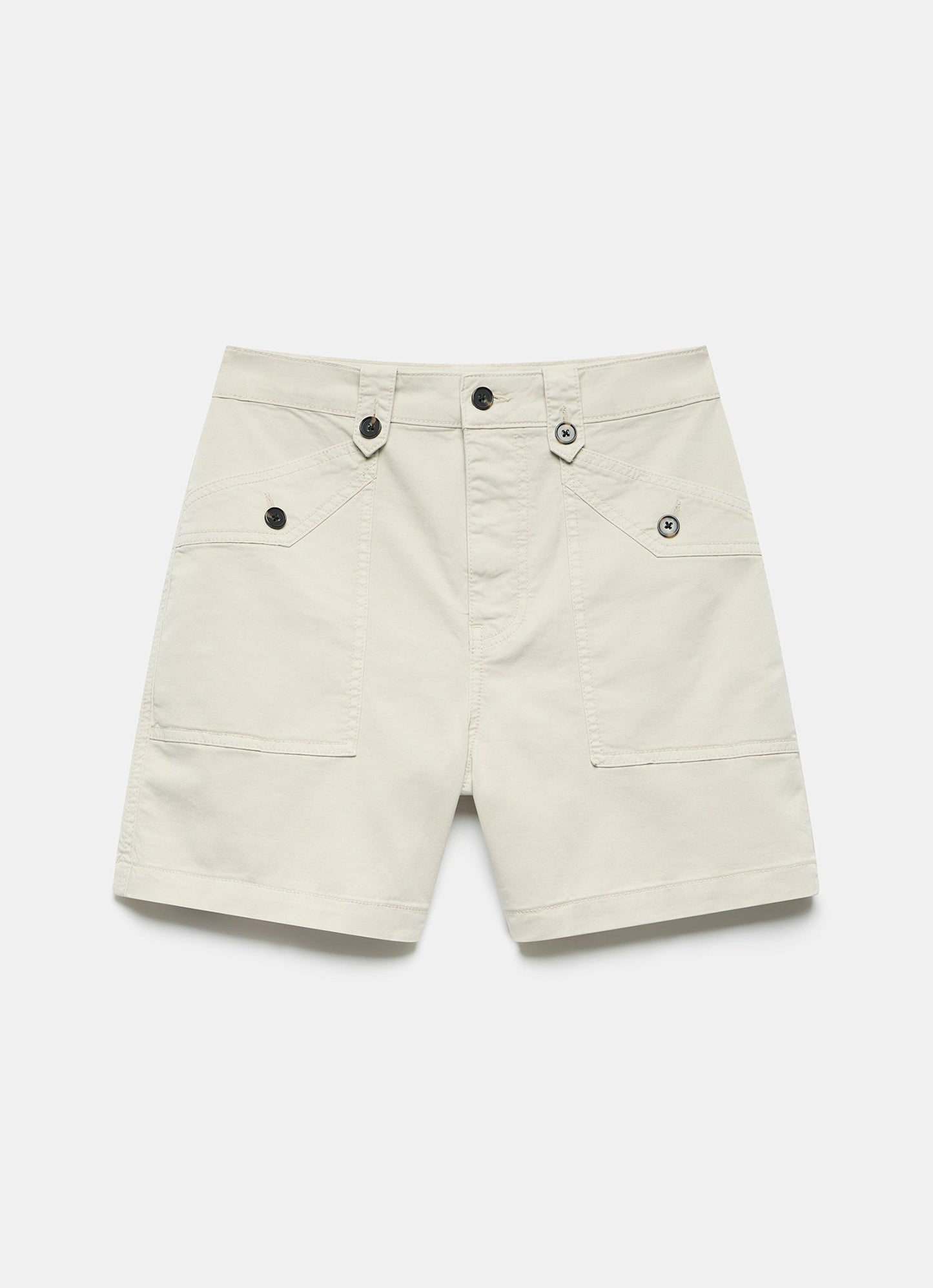 Neutral Cotton Chino Shorts