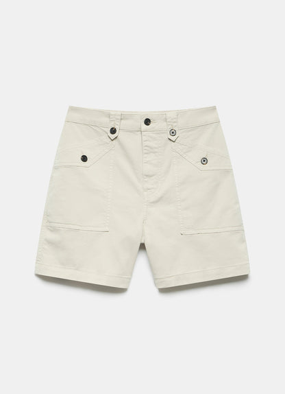 Neutral Cotton Chino Shorts