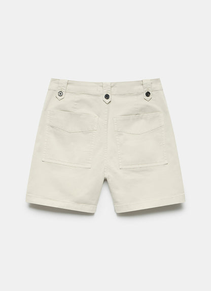 Neutral Cotton Chino Shorts