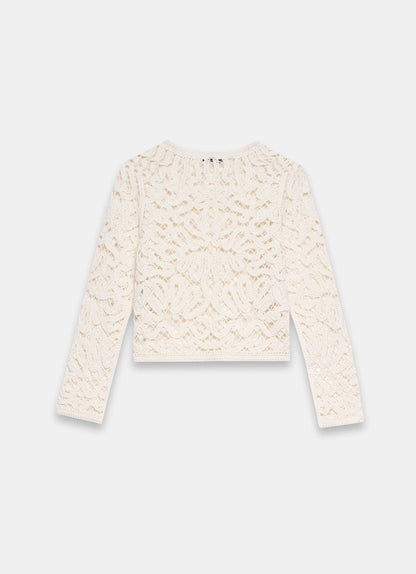 Cream Crochet Knit Jacket