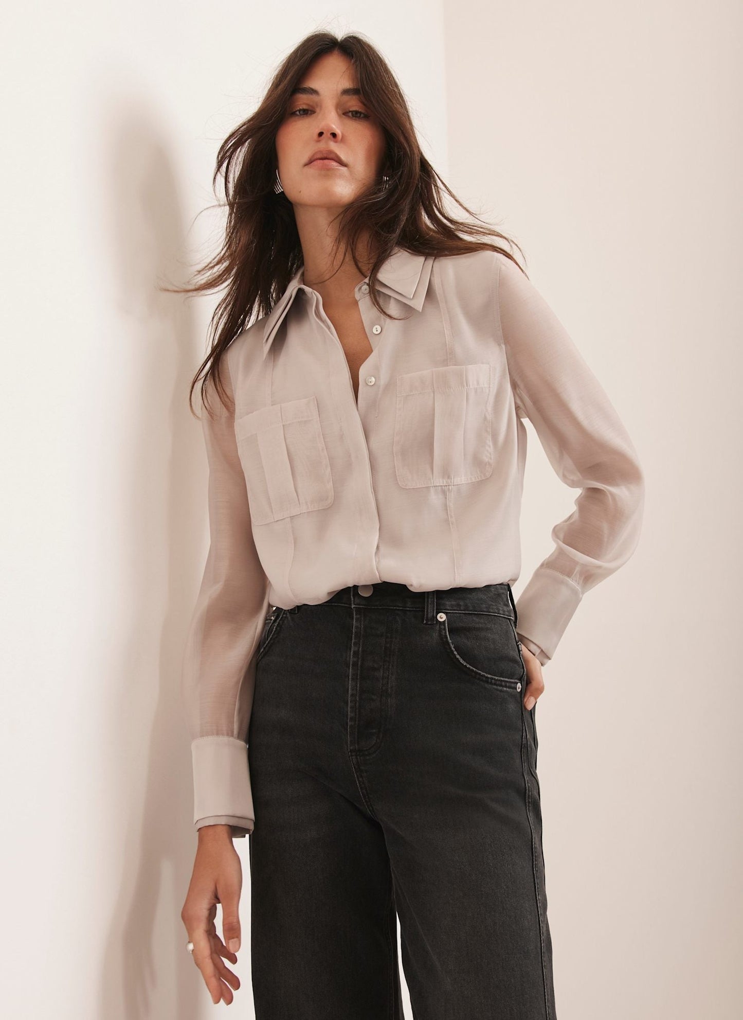 Neutral Statement Collar Shirt