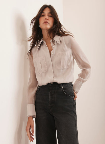 Neutral Statement Collar Shirt