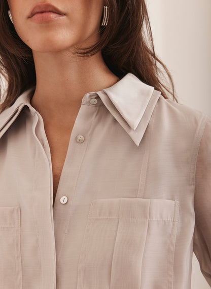 Neutral Statement Collar Shirt