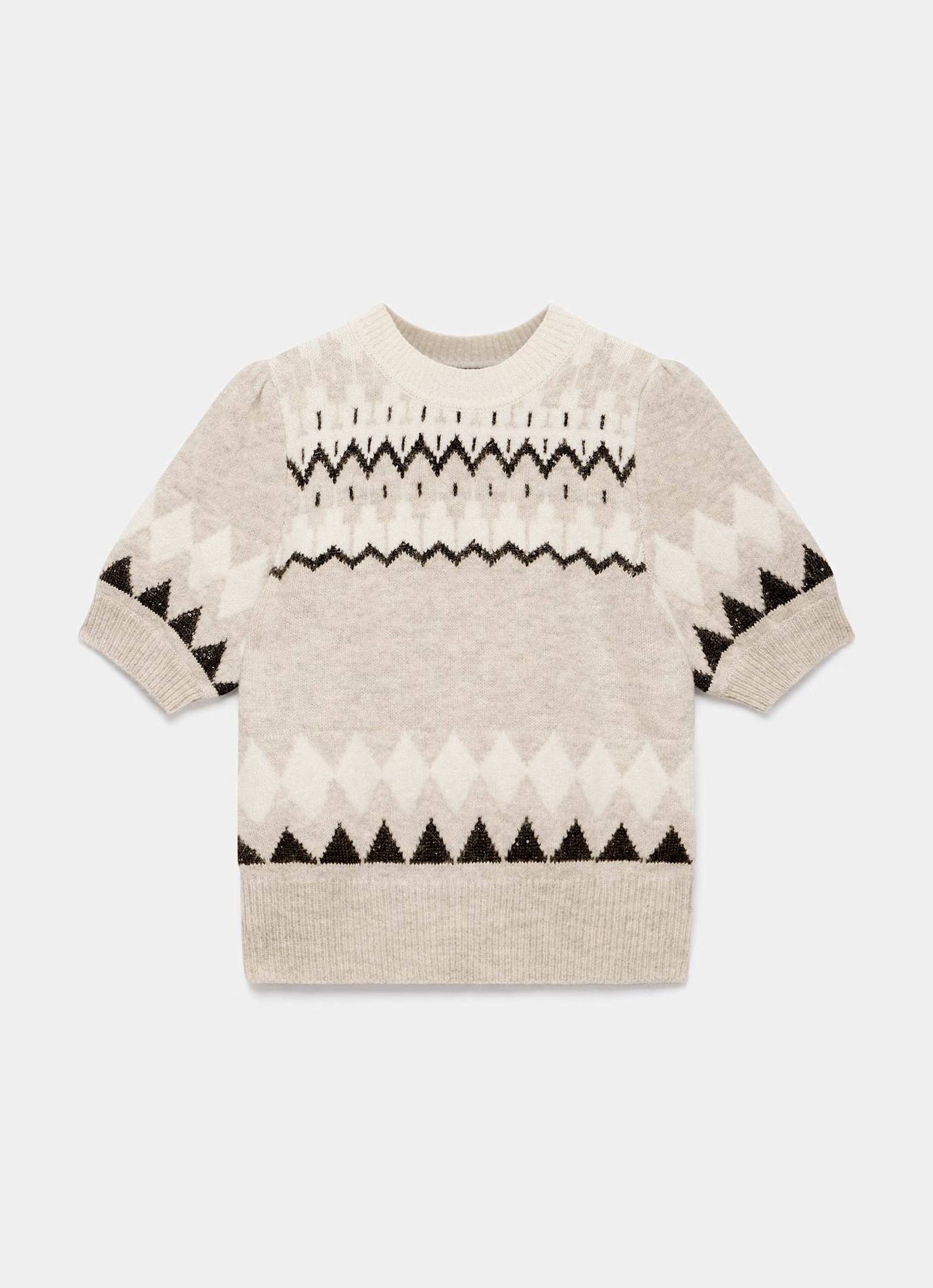 Neutral Fairisle Knit Top