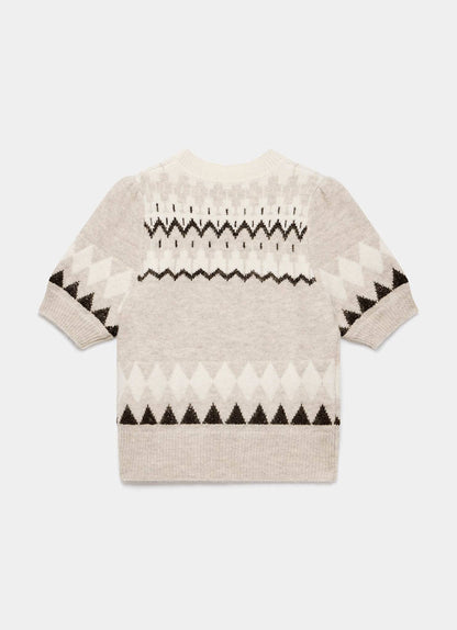 Neutral Fairisle Knit Top