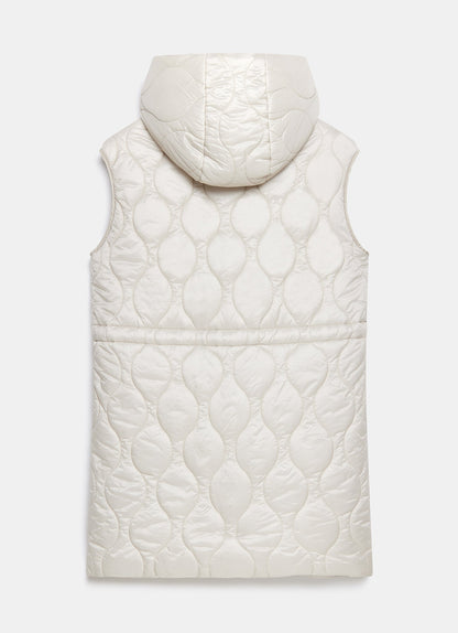 Neutral Quilted Longline Gilet