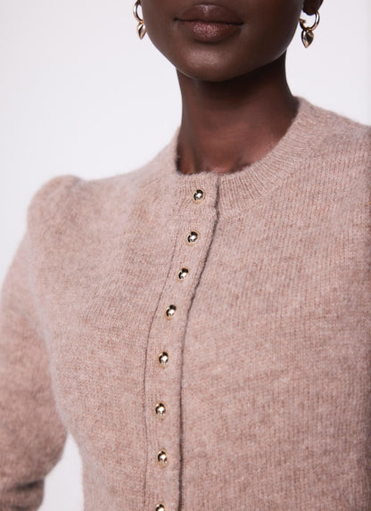 Neutral Wool Blend Cardigan