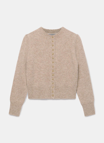 Neutral Wool Blend Cardigan