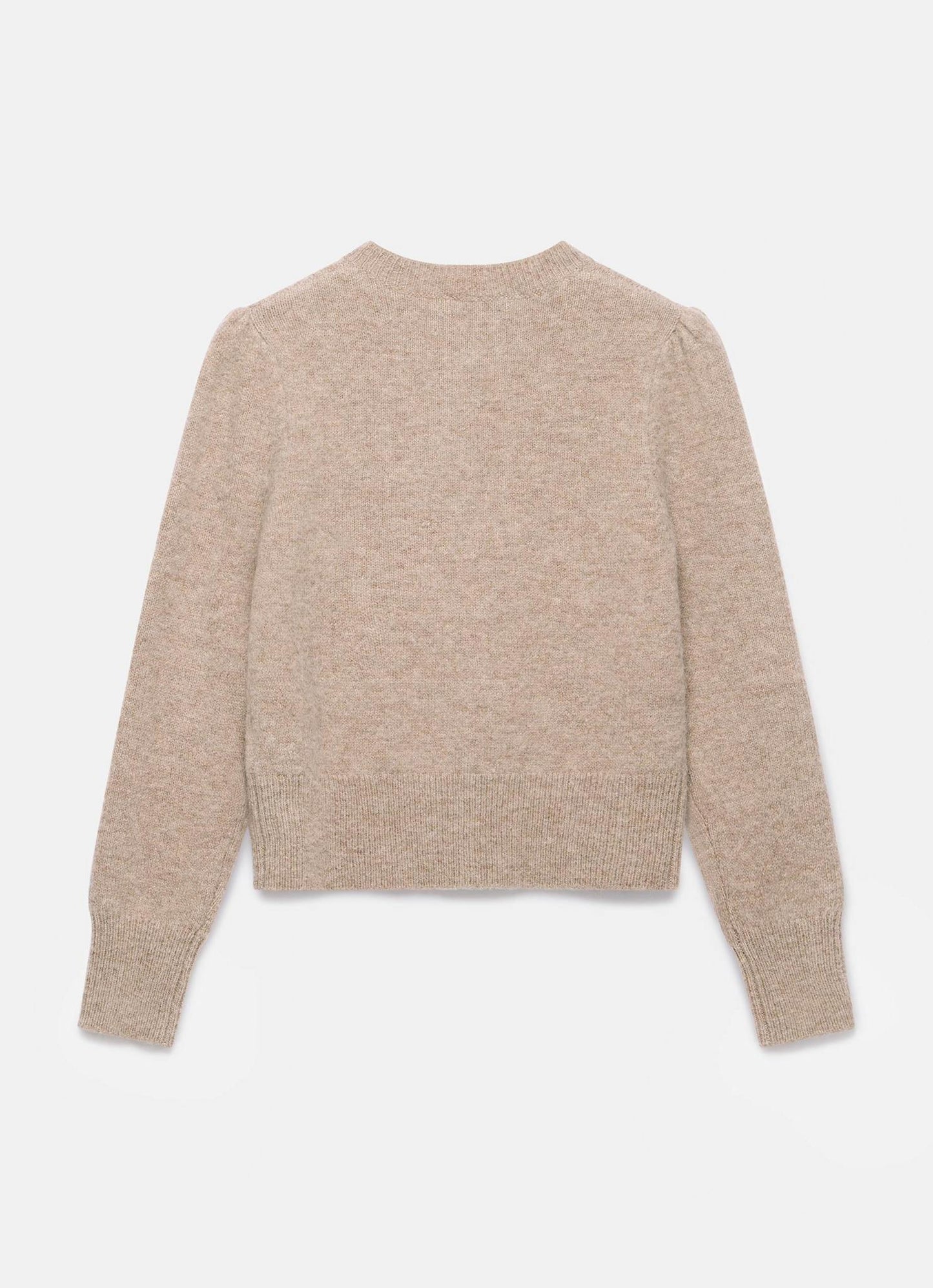 Neutral Wool Blend Cardigan