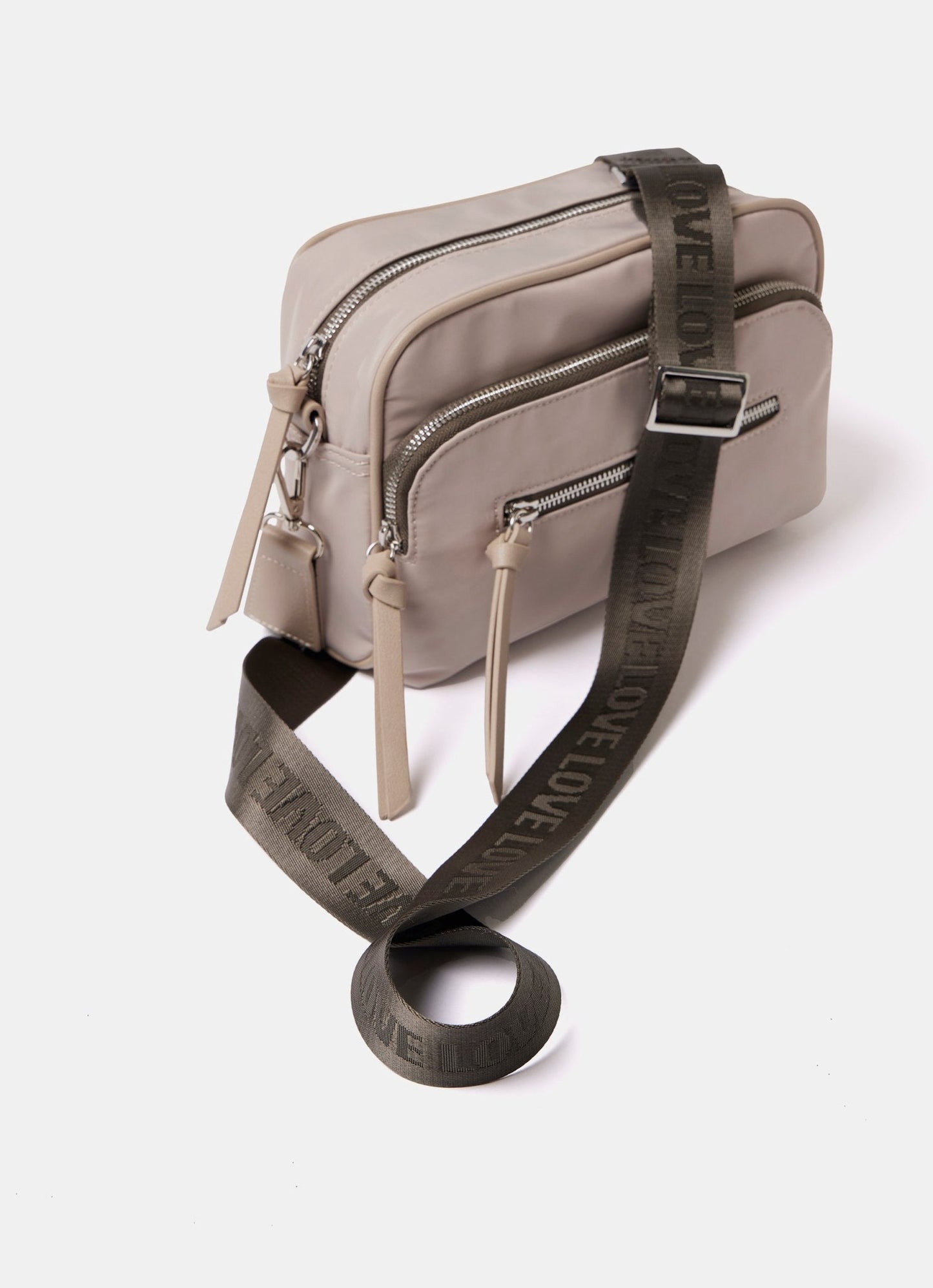 Neutral Nylon Crossbody Bag