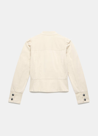 Neutral Puff Sleeve Peplum Jacket