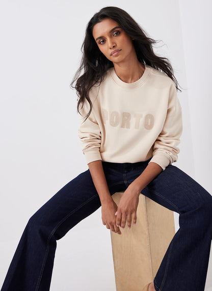 Neutral Porto Slogan Sweatshirt