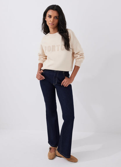 Neutral Porto Slogan Sweatshirt